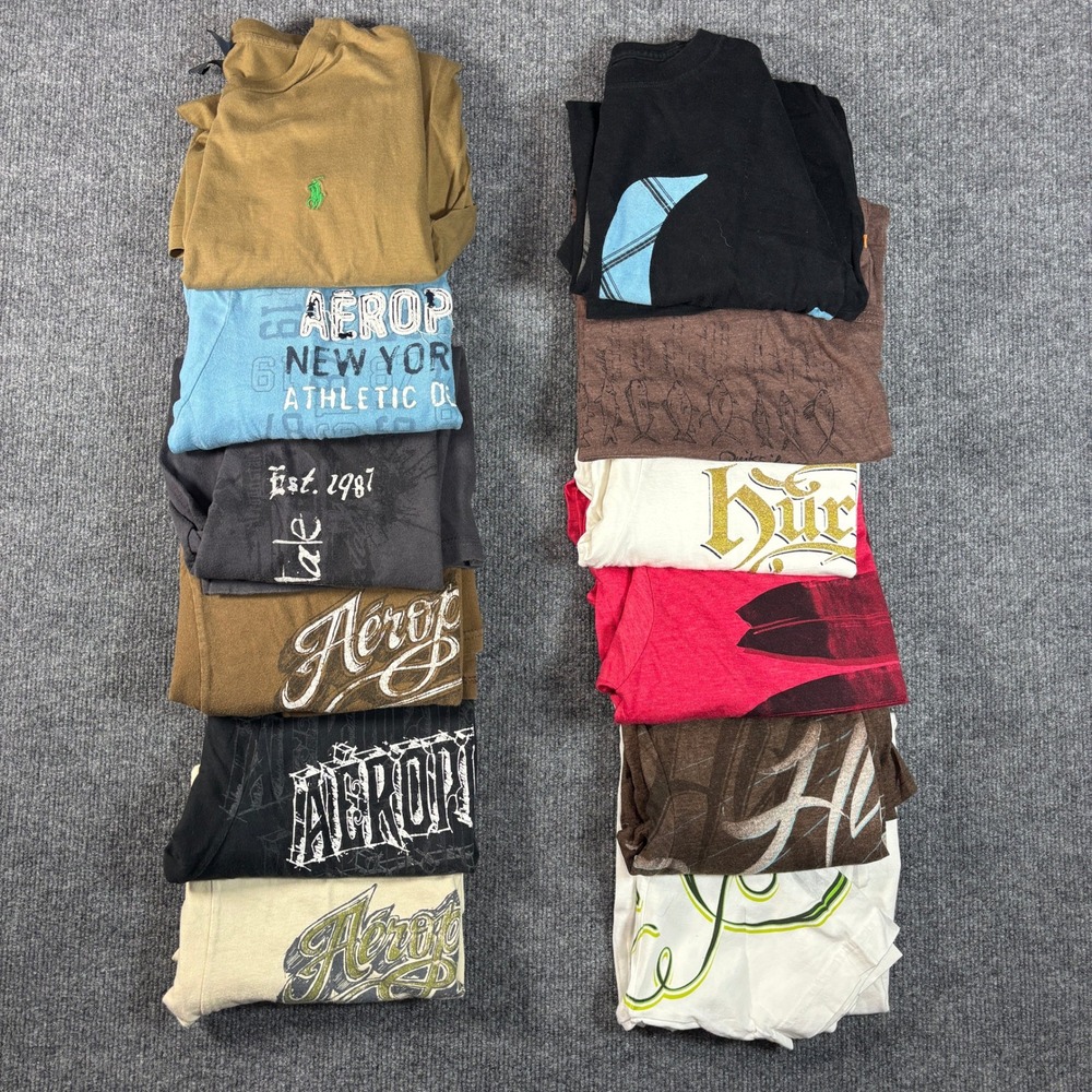 Aeropostale Hurley Quiksilver Mens Small Multi Y2K Graphic T-Shirt Bundle Lot 12